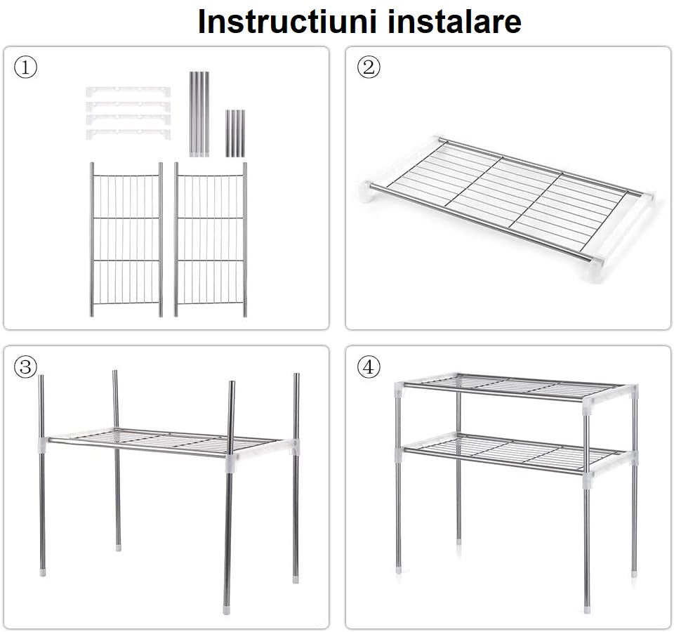 Raft multifunctional pentru bucatarie sau baie Multi Storage Rack