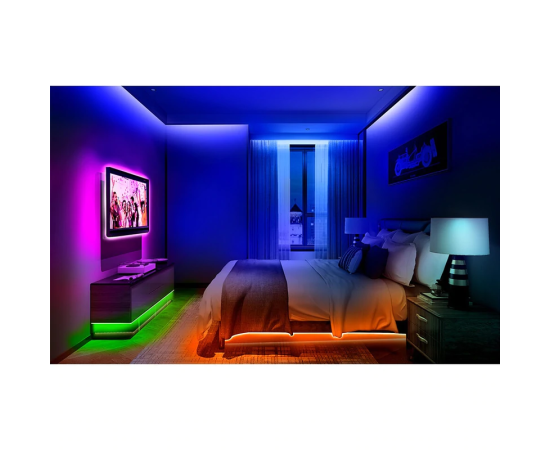 Banda led rgb multicolor cu telecomanda 20 M