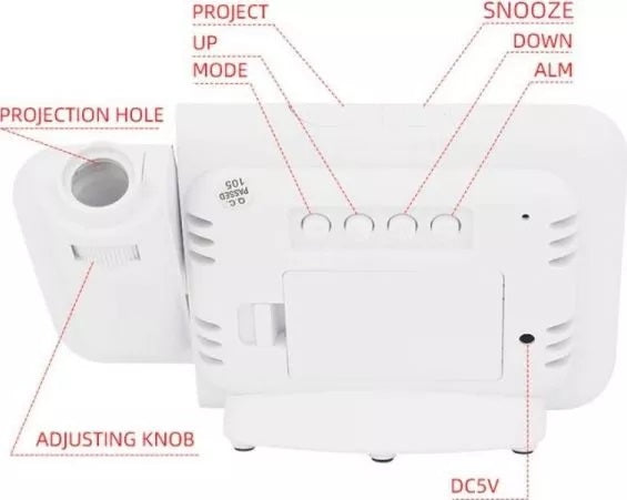 Ceas digital cu led rosu proiectie oglinda DS-8590L