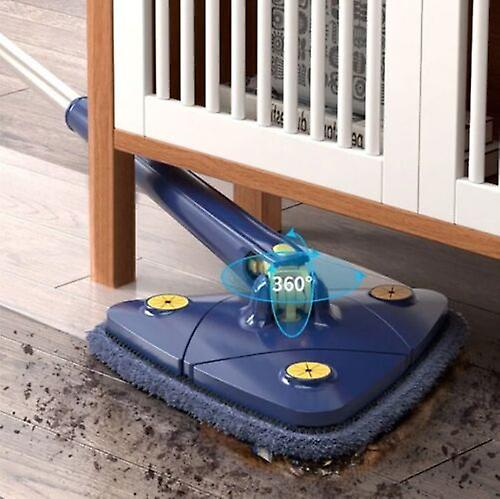 Mop inovativ CleanMaster, de mana, reglabil, rotire 360, triunghi, albastru