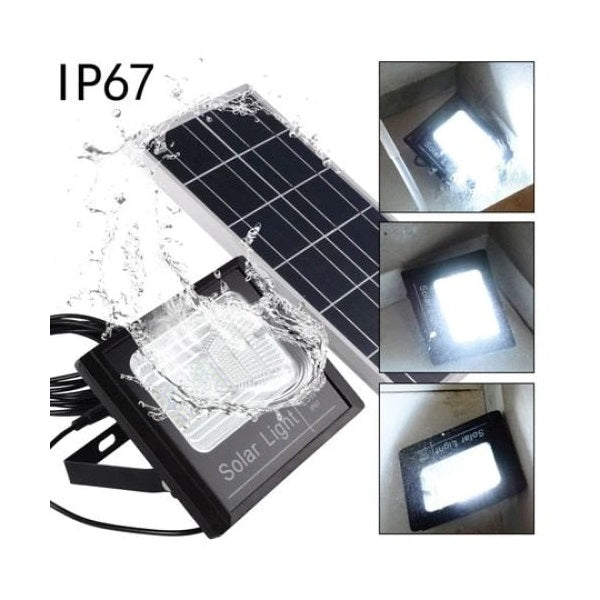 Proiector cu panou solar si telecomanda Jortan, rezistenta IP67, 200W