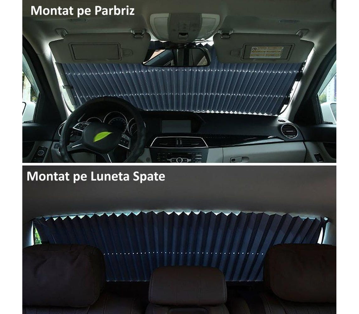 Lichidare de Stoc! Set 2 x Copertina Parasolar Auto Impotriva Razelor UV 70 cm