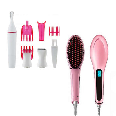 Perie indreptat parul Straight Brush + Trimmer electric Sweet Precision